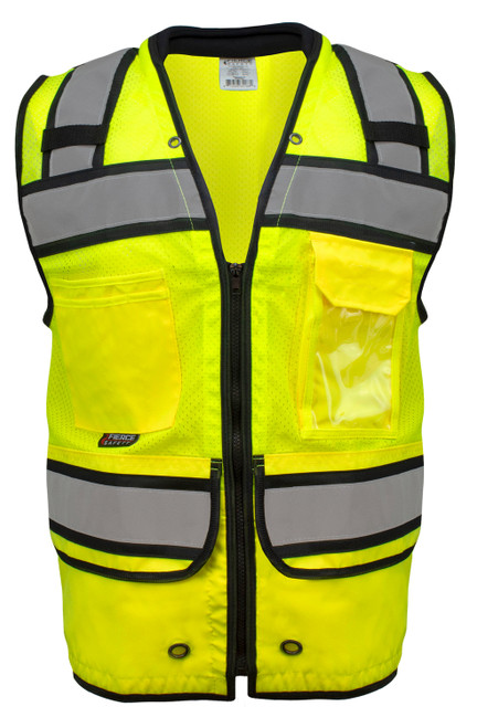 Surveyors Class 2 Green Safety Vest with Tablet Pockets and Neck Padding