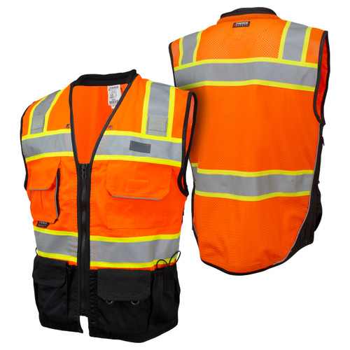 Fierce Safety Premium Surveyors Class 2 Heavy Duty Vest, Tablet Pockets