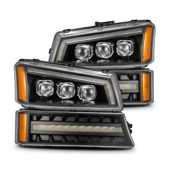AlphaRex 03-06 Chevy Silverado 1500/2500HD/3500HD/Avalanche Black NOVA LED Proj Headlights - 880256 Photo - Primary