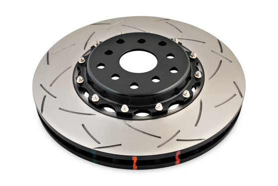 DBA 04-07 STi/2017 BRZ w/Perf. Pkg. 10 Hole Front Slotted 5000 Series 2/PC Rotor Assembled w/Blk Hat - DBA5654BLKS-10 Photo - Primary