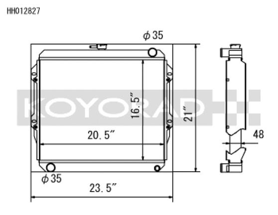 Koyo Toyota 84-95 Pickup 2WD/4WD/ 4Runner 2.4L I4 (22R/RE) MT Radiator *Will Not Fit 22RET* - HH012827 Photo - Primary