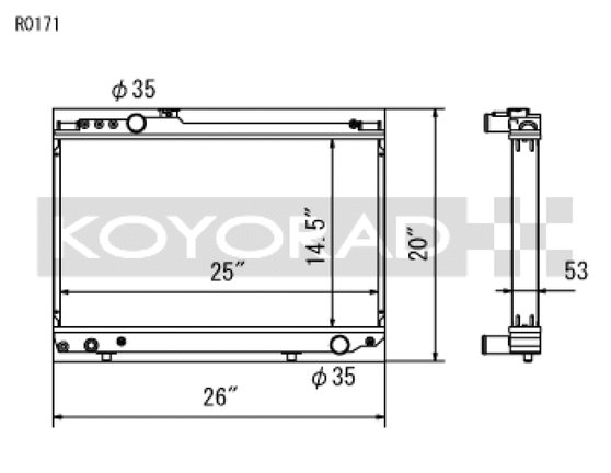 Koyo 86-92 Toyota Supra NA/Turbo MT Only (USDM Vehicles Req. M16x1.5 Plug) Radiator - R0171 Photo - Primary