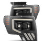 AlphaRex 09-14 Ford F-150 PRO-Series Projector Headlights Plank Style Black w/Activ Light/Seq Signal - 880481 Photo - Primary