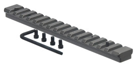 Picture of Silver Tikka T3 Picatinny Style Scope Mount. ISO view.