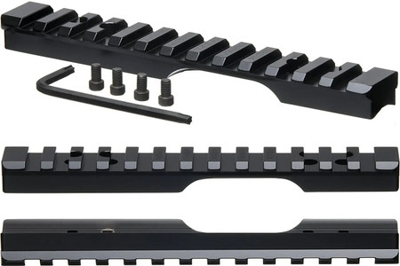 Picture of Black Anschutz Exemplar scope rail.  ISO View