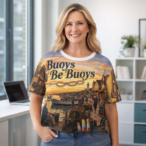 Newport Golden Hour Harbor AOP Crop Tee