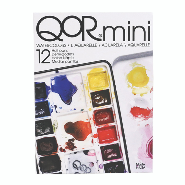 QoR Mini 12 Half Pan Watercolor Set