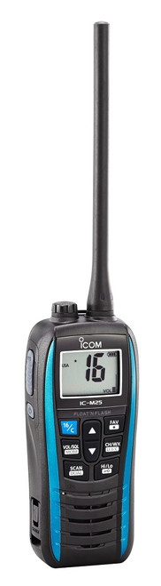 Icom M25 Floating Handheld Vhf Marine Blue 6 Watts - ICOM25BLUE51USA