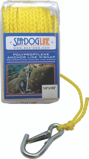 Sea Dog Marine Poly Anchor Line 1/4"X100' Ylw (304206100Yw-1)