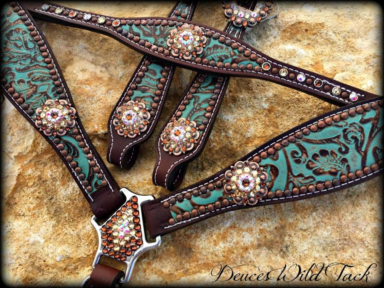 Flower Tooled Bronc Halter - DEUCES WILD TACK LLC