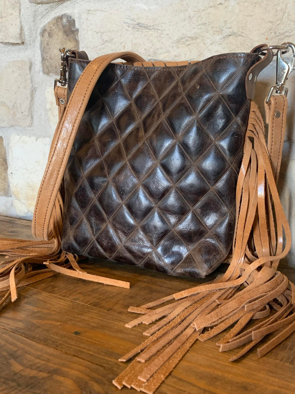Bucking Horse Bag-Chocolate Spotted & Tan - DEUCES WILD TACK LLC