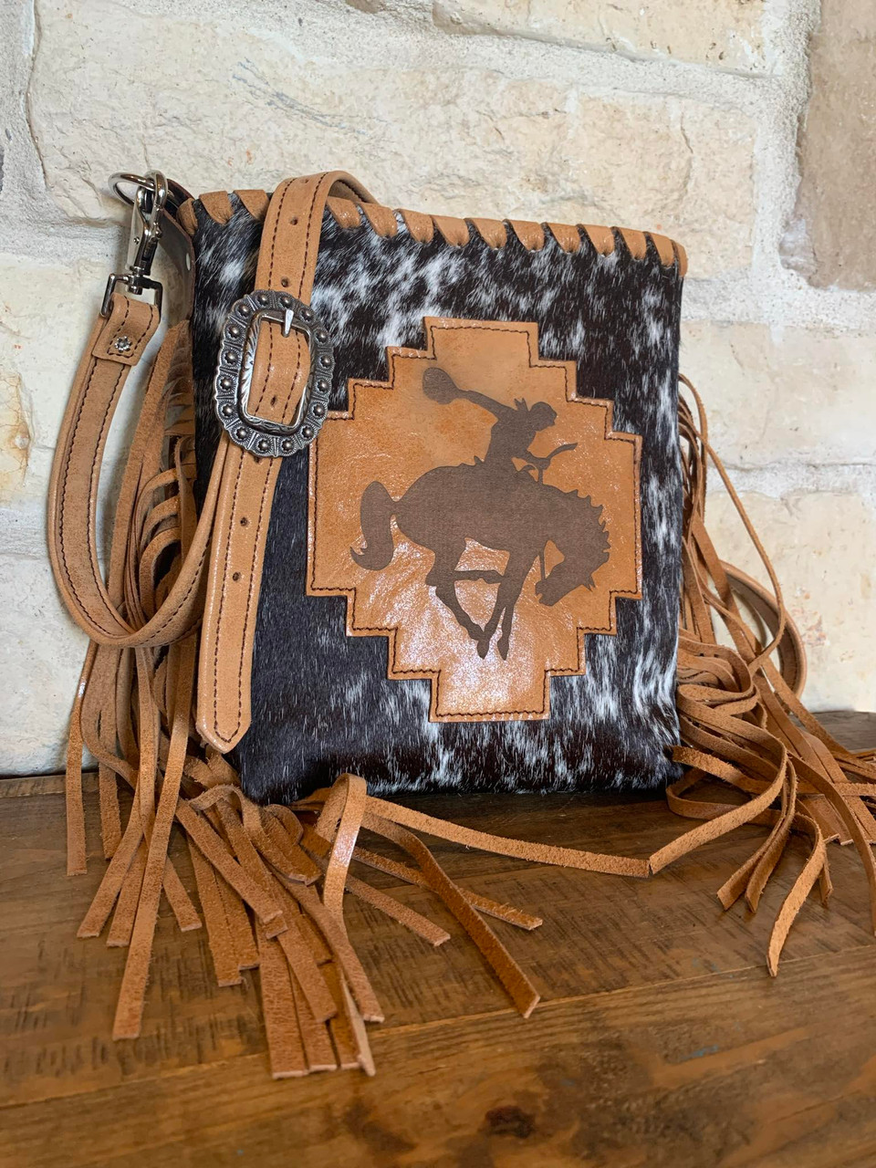 Bucking Horse Bag-Chocolate Spotted & Tan - DEUCES WILD TACK LLC