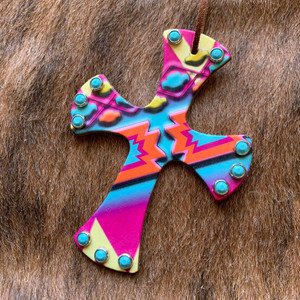 Chevron Aztec Saddle Cross