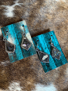 Mini Dot & Hide Earrings-Silver w/ Black Holo