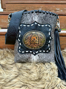 Buckle Bag 276-Roan Spotted w/ Black Rose  & Buckstitch