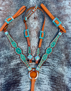 Desert Daisy Tooled Tack Set In Stock
