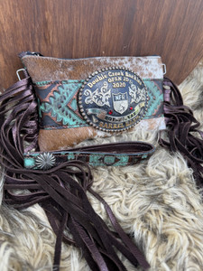 Buckle Wristlet-Brown Spotted Aztec