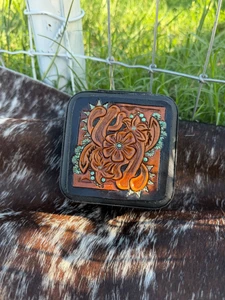 Tooled Jewelry Box 1-Cactus Swirl on Black
