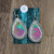 Silver Dot & Hide Earrings w/ Bling 18