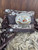 Buckle Wristlet-Brown Spotted & Chocolate Scroll