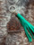 Tooled & Tasseled Keychain-Cactus Sunset w/ Brown Gator