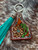 Tooled & Tasseled Keychain-Sunflower, Cactus & Teal Gator