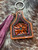 Tooled & Tasseled Keychain-Mauve Floral & Black Gator