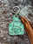 Tooled & Tasseled Keychain-Tan Sunflower & Turquoise Rose