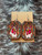 Tooled Earrings-Flower Crown White Hens