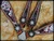 Tan leather studded tack set with black poker chip conchos and crystal blinged stainless center