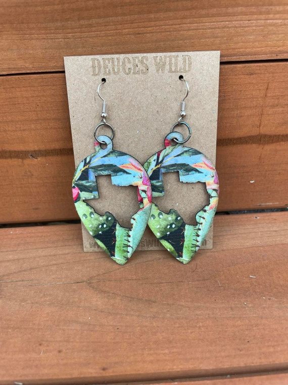 Blooming Cactus Texas Teardrop Earrings