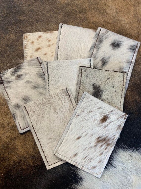 Mostly White Cowhide Cardholder-Random Selection