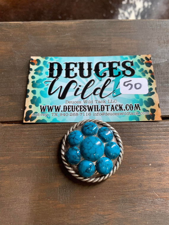 Concho 50-Turquoise 1.5" Rope Edge