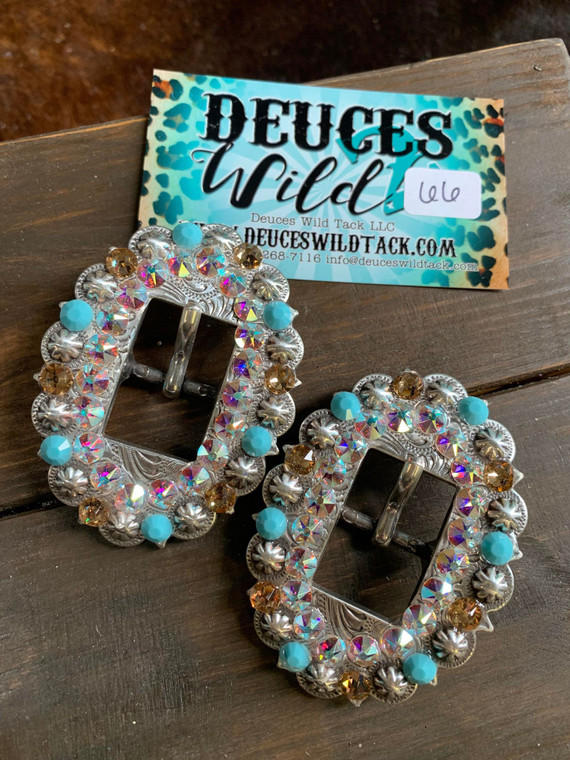 Buckle Set 66-Turquoise, Light Colorado, AB