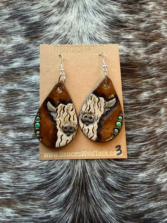 Tooled Earrings-Cow 003