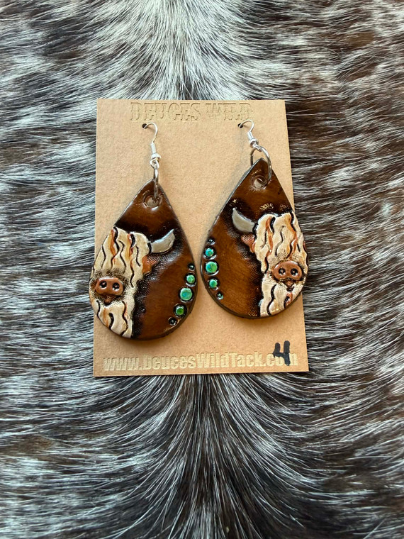 Tooled Earrings-Cow 004