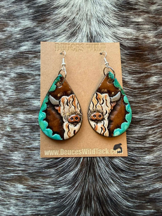 Tooled Earrings-Cow 005