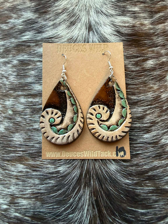 Tooled Earrings-Scroll 015