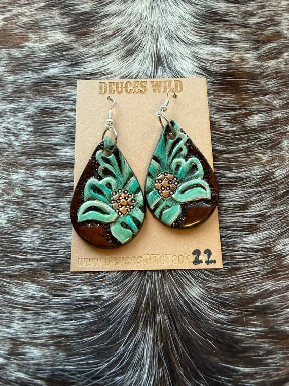 Tooled Earrings-Flower 022