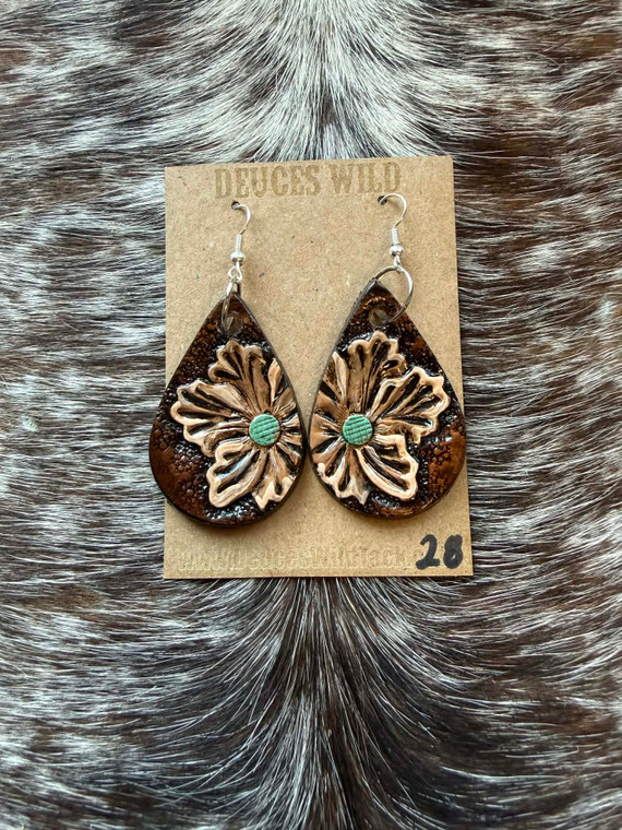 Tooled Earrings-Flower 028