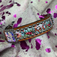 Custom Blooming  Cactus Dog Collar