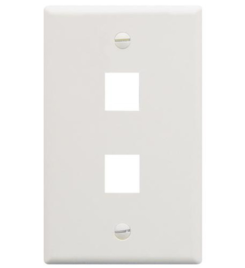 ICC IC107F02WH - 2Port Face White - Faceplate<br/>- 2 Port<br/>- Single gang<br/>- Port fits all ICC jacks and modules<br/>- Easy snap-in port design<br/>-Contemporary design<br/>- White