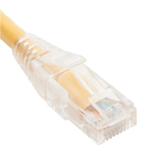 ICC PATCH CORD CAT5e CLEAR BOOT 1' YELLOW