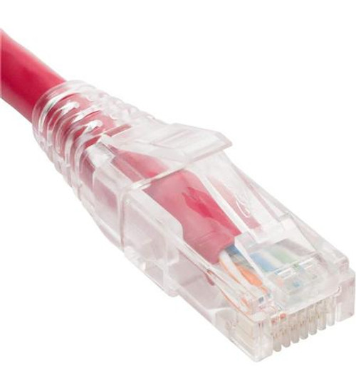 ICC PATCH CORD CAT6 CLEAR BOOT 7' RED