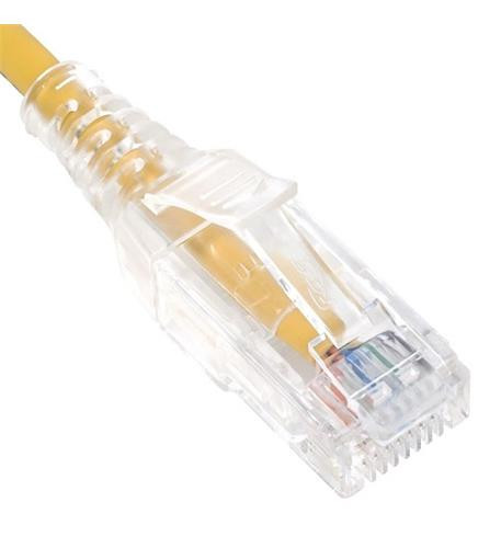 PATCH CORD, CAT 6 SLIM CLEAR SR 1FT YL