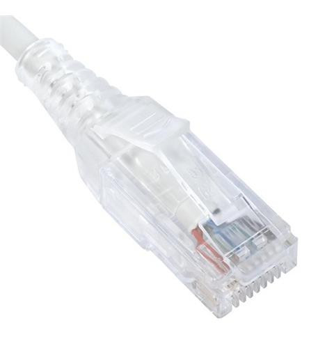 PATCH CORD, CAT 6 SLIM CLEAR SR 5FT WH