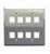FACEPLATE, STAINLESS STEEL,2-GANG,8-PORT