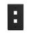 FACEPLATE, FLAT, 1-GANG, 2-PORT, BLACK