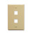 FACEPLATE, FLAT, 1-GANG, 2-PORT, IVORY