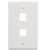 FACEPLATE, FLAT, 1-GANG, 2-PORT, WHITE